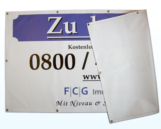 PVC-Banner mit Randverstärkung und Ösen