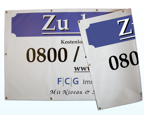 PVC-Banner mit Randverstärkung und Ösen